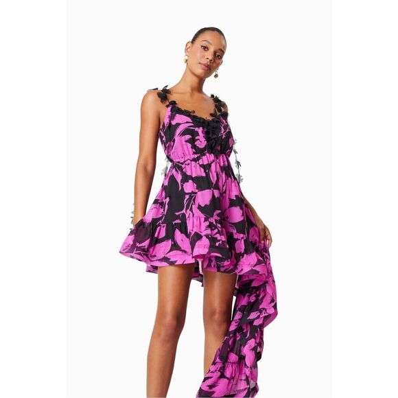 ELLIATT Yuna Asymmetric Party Mini Dress In Pink cocktail Date Dress Size S NWT - Picture 2 of 6